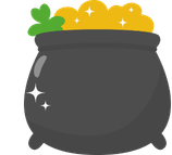 Pot of gold representing goals